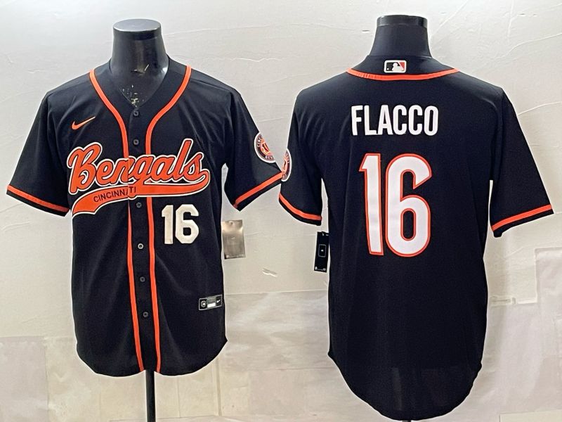 Men Cincinnati Bengals #16 Flacco black Joint Name 2025 Nike Limited NFL Jersey style 5->cincinnati bengals->NFL Jersey